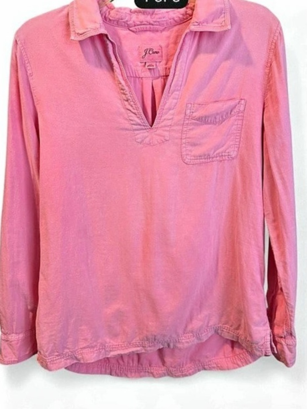 J.Crew Pink Long Sleeve Popover Shirt